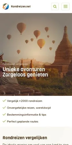 Podgląd witryny Rondreizen, medium z kraju Holandia do artykułów sponsorowanych