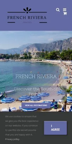 Anteprima del sito French Riviera And Provence, media di Stati Uniti per articoli sponsorizzati