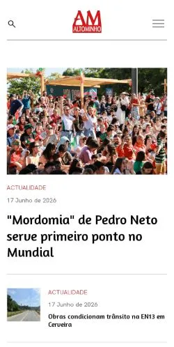 Anteprima del sito Semanário Alto Minho, media di Portogallo per articoli sponsorizzati