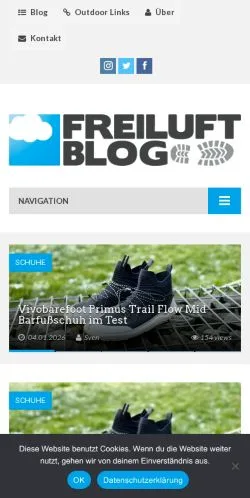 Anteprima del sito Freiluft Blog, media di Germania per articoli sponsorizzati