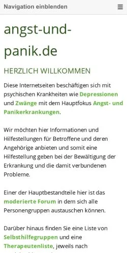 Podgląd witryny Angst Panik Depressionen, medium z kraju Niemcy do artykułów sponsorowanych