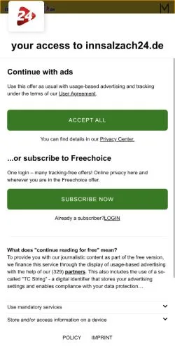 Anteprima del sito Innsalzach24, media di Germania per articoli sponsorizzati
