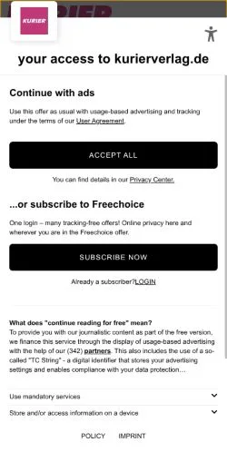 Anteprima del sito KURIER VERLAG, media di Germania per articoli sponsorizzati