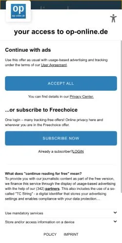 Anteprima del sito Op-Online, media di Germania per articoli sponsorizzati