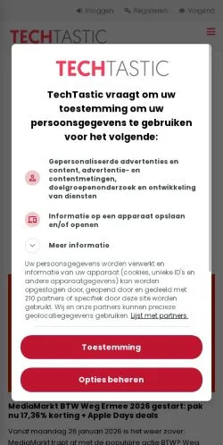 Preview of the TechTastic website, a media outlet in Netherlands for sponsored articles