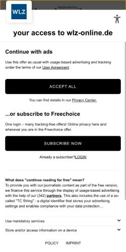 스폰서 기사용 독일 매체 Waldeckische Landeszeitung 사이트 미리보기