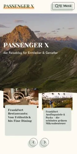 Anteprima del sito PASSENGER X, media di Germania per articoli sponsorizzati