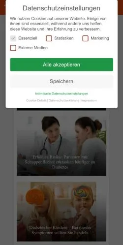 스폰서 기사용 독일 매체 Das Diabetes Blog 사이트 미리보기