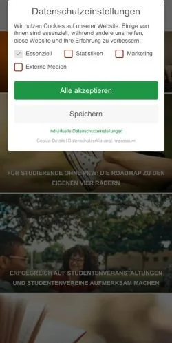 Vista previa del sitio Studiblogger, medio de Alemania para artículos patrocinados