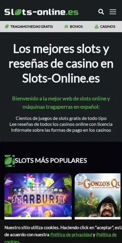 Podgląd witryny Slots-Online, medium z kraju Hiszpania do artykułów sponsorowanych