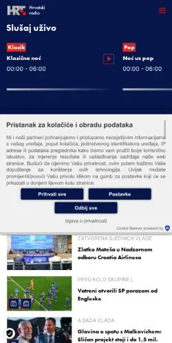 Anteprima del sito Hrvatski Radio, media di Croazia per articoli sponsorizzati