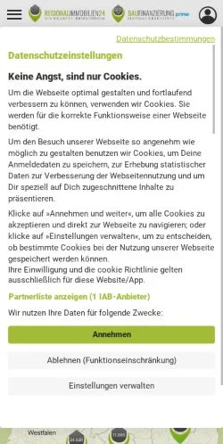 Anteprima del sito Regionalimmobilien24, media di Germania per articoli sponsorizzati