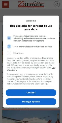 Vista previa del sitio RM Outlook, medio de Estados Unidos para artículos patrocinados