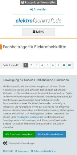 Podgląd witryny Elektrofachkraft, medium z kraju Niemcy do artykułów sponsorowanych