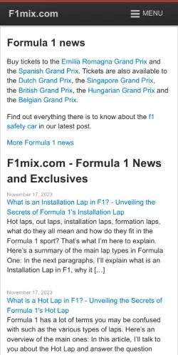 Sponsorlu makaleler için Amerika Birleşik Devletleri medyası F1mix sitesinin önizlemesi