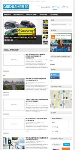 Podgląd witryny Carsharing Blog, medium z kraju Niemcy do artykułów sponsorowanych
