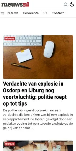 Podgląd witryny Amsterdam Oost Nieuws, medium z kraju Holandia do artykułów sponsorowanych