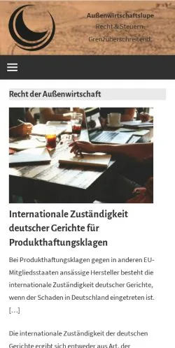 Anteprima del sito Außenwirtschaftslupe, media di Germania per articoli sponsorizzati