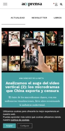 Forhåndsvisning af Aceprensa, medie fra Spanien til sponsorerede artikler