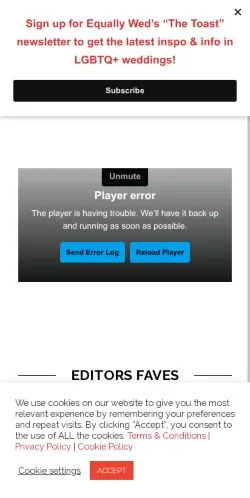 Preview of the Equally Wed website, a media outlet in United States for sponsored articles