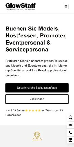 スポンサード記事向けのドイツメディア、glowstaffのサイトプレビュー