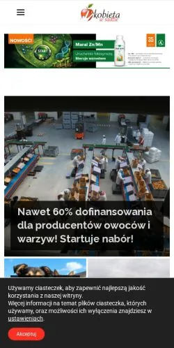 Anteprima del sito Kobieta W Sadzie, media di Polonia per articoli sponsorizzati