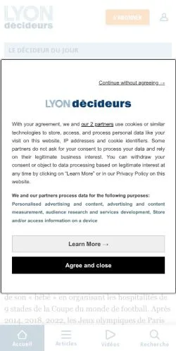 スポンサード記事向けのフランスメディア、Lyon Décideursのサイトプレビュー