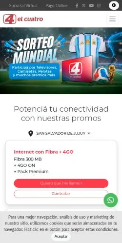 Anteprima del sito El Cuatro, media di Spagna per articoli sponsorizzati