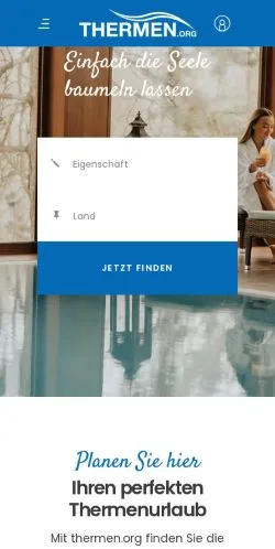 Vista previa del sitio Thermenurlaub, medio de Alemania para artículos patrocinados