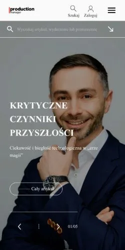 Podgląd witryny Production Manager, medium z kraju Polska do artykułów sponsorowanych