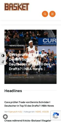 Vorschau der Website BASKET, Medium aus Deutschland für gesponserte Artikel