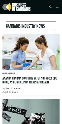 Anteprima del sito Business Of Cannabis, media di Stati Uniti per articoli sponsorizzati