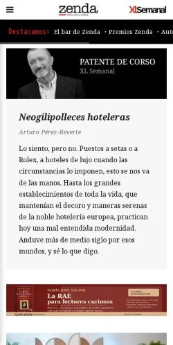 Anteprima del sito Zenda Libros, media di Spagna per articoli sponsorizzati