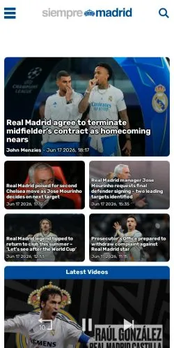 Pré-visualização do site Siempre Madrid, meio de Estados Unidos para artigos patrocinados