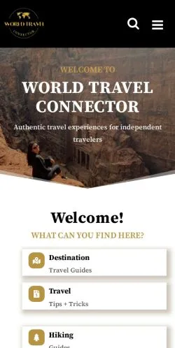 Anteprima del sito World Travel Connector, media di Stati Uniti per articoli sponsorizzati