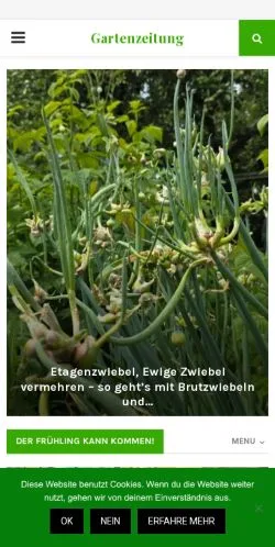 Anteprima del sito Gartenzeitung, media di Germania per articoli sponsorizzati