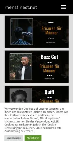 Anteprima del sito MENSFINEST, media di Germania per articoli sponsorizzati