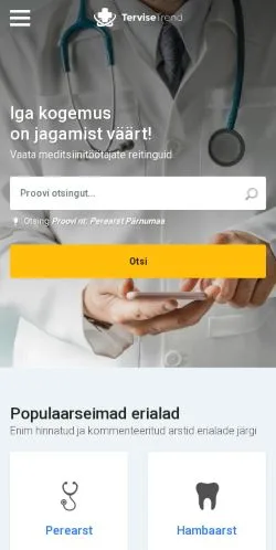 Pré-visualização do site TerviseTrend, meio de Estônia para artigos patrocinados