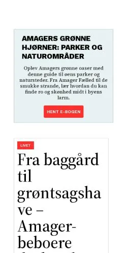 Preview of the amageravis.dk website, a media outlet in Denmark for sponsored articles