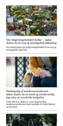 Anteprima del sito begravelsesblog.dk, media di Danimarca per articoli sponsorizzati