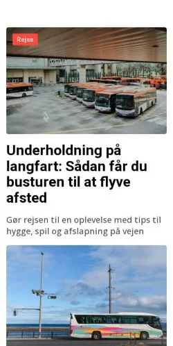 Vista previa del sitio busland.dk, medio de Dinamarca para artículos patrocinados