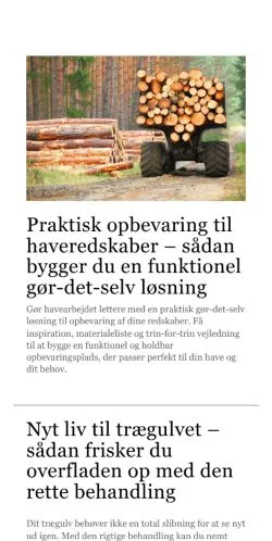 Podgląd witryny byggematerialerne.dk, medium z kraju Dania do artykułów sponsorowanych