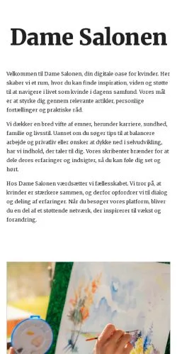 Forhåndsvisning af damesalonen.dk, medie fra Danmark til sponsorerede artikler