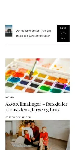 Podgląd witryny familiemagasin.com, medium z kraju Norwegia do artykułów sponsorowanych