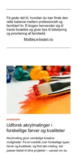 Anteprima del sito familiestyrken.dk, media di Danimarca per articoli sponsorizzati