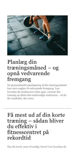Podgląd witryny fitnessfan.dk, medium z kraju Dania do artykułów sponsorowanych