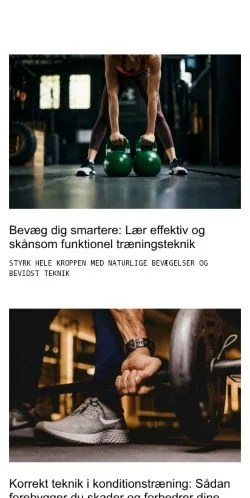 Anteprima del sito fitnessklar.dk, media di Danimarca per articoli sponsorizzati