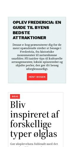 Anteprima del sito fredericiaguiden.dk, media di Danimarca per articoli sponsorizzati
