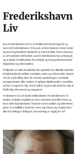 Anteprima del sito frederikshavnliv.dk, media di Danimarca per articoli sponsorizzati