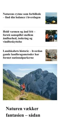 Anteprima del sito friluftsblog.dk, media di Danimarca per articoli sponsorizzati